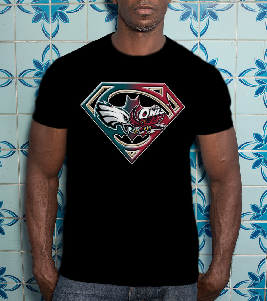 Superman Shield With Owl And Batman Wings Bat 060 T-Shirt