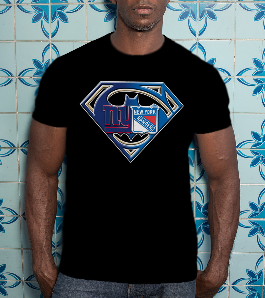 Ny Giants Rangers Batman Superman T-Shirt