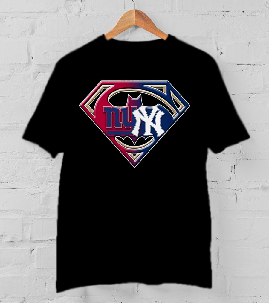 Superman Batman New York Giants Yankees Crossover 067 T-Shirt