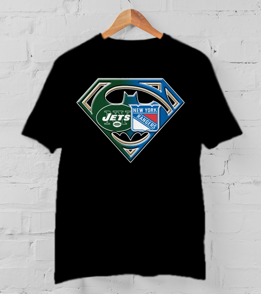 New York Jets Rangers Superhero Logo Bat 071 T-Shirt