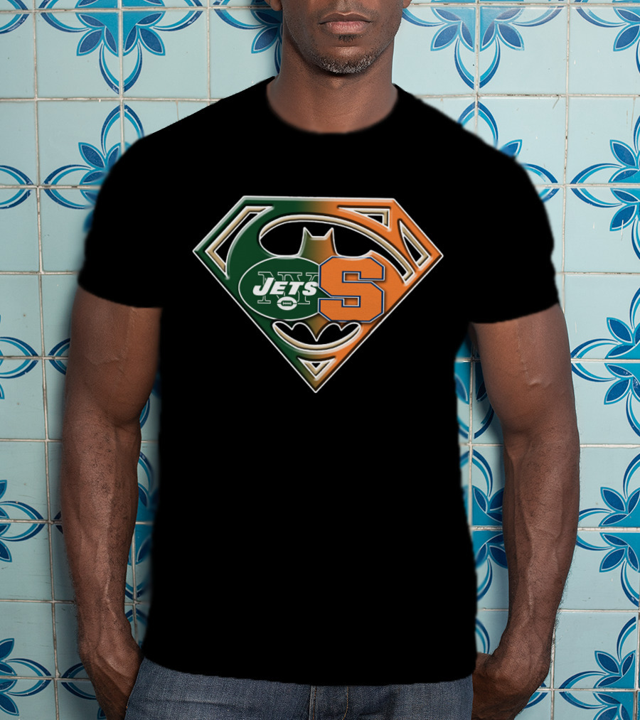 Jets Syracuse Batman Superman Logo Fusion T-Shirt