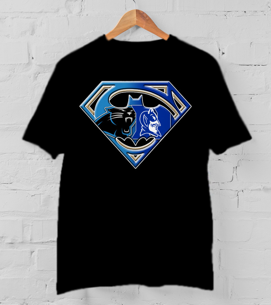 Superman Logo Carolina Panthers Duke Blue Devils Batman Bat T-Shirt