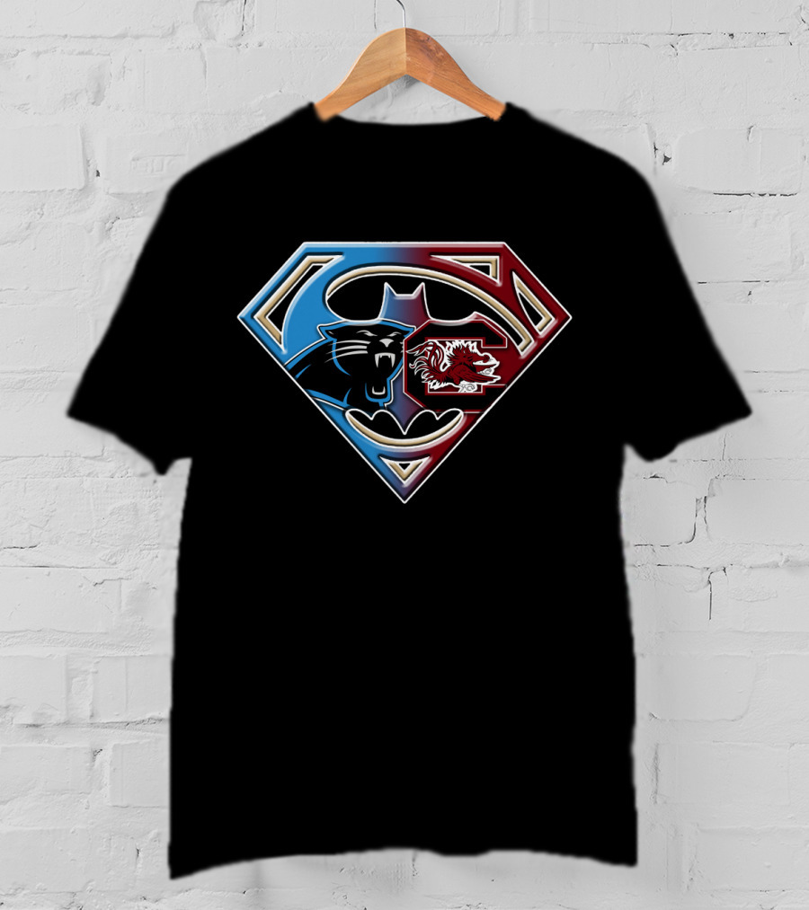 Carolina Panthers South Carolina Gamecocks Superman Shield T-Shirt