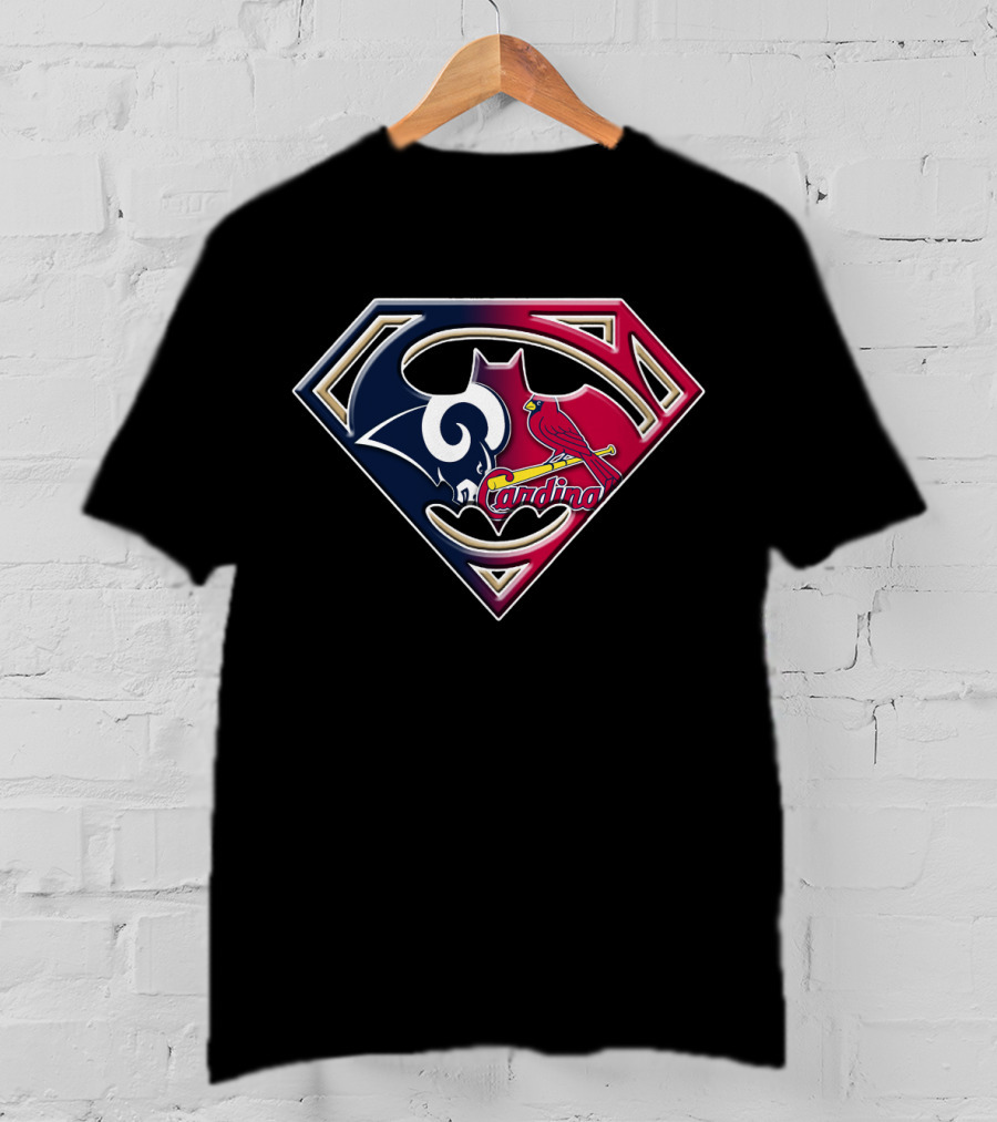 Rams Cardinals Superman Logo Fusion T-Shirt