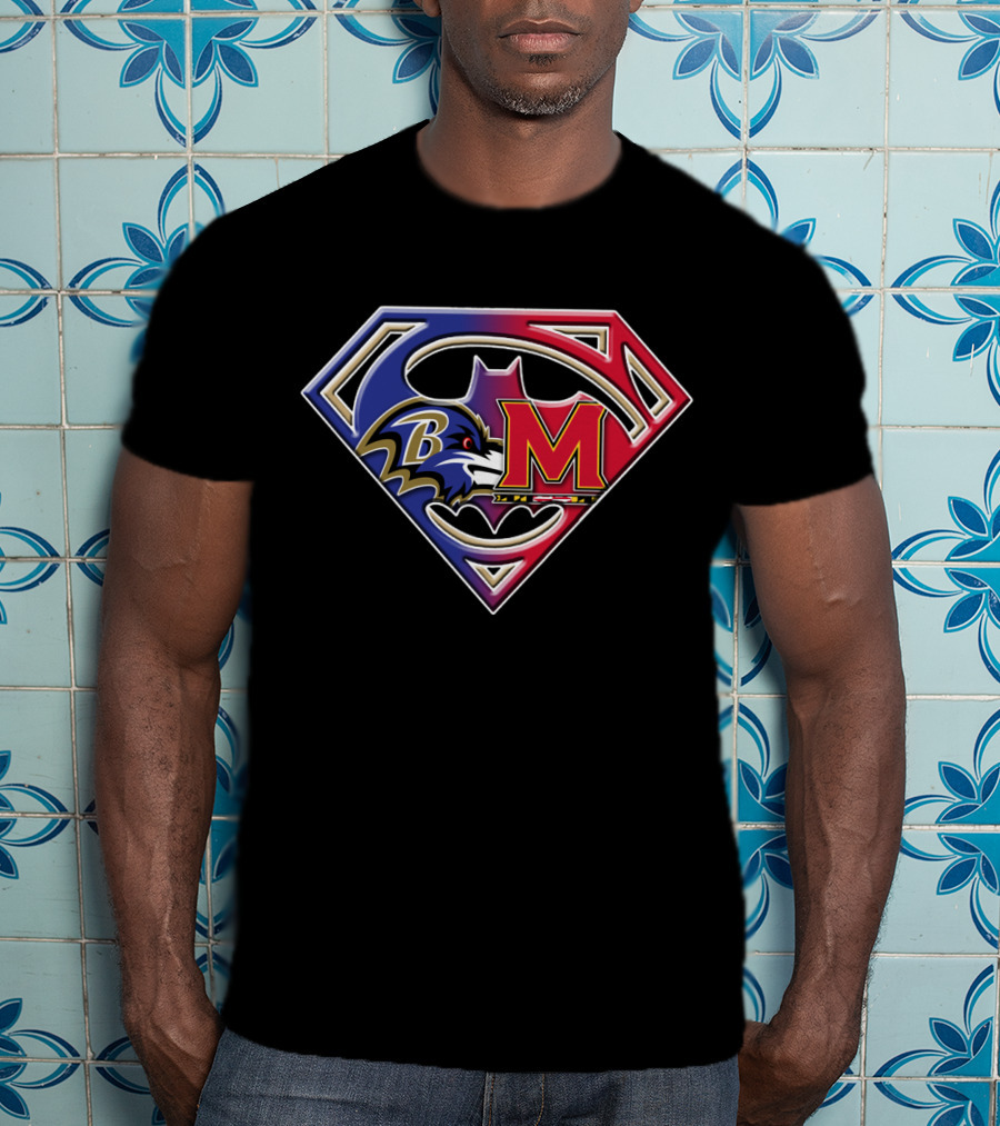 Baltimore Raven Superman Superman Maryland Terrapins T-Shirt