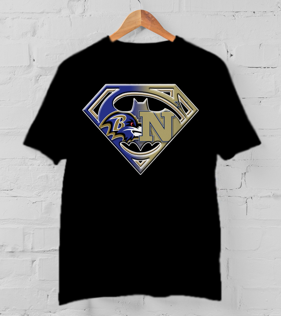Baltimore Ravens Navy Superman Bat Signal T-Shirt