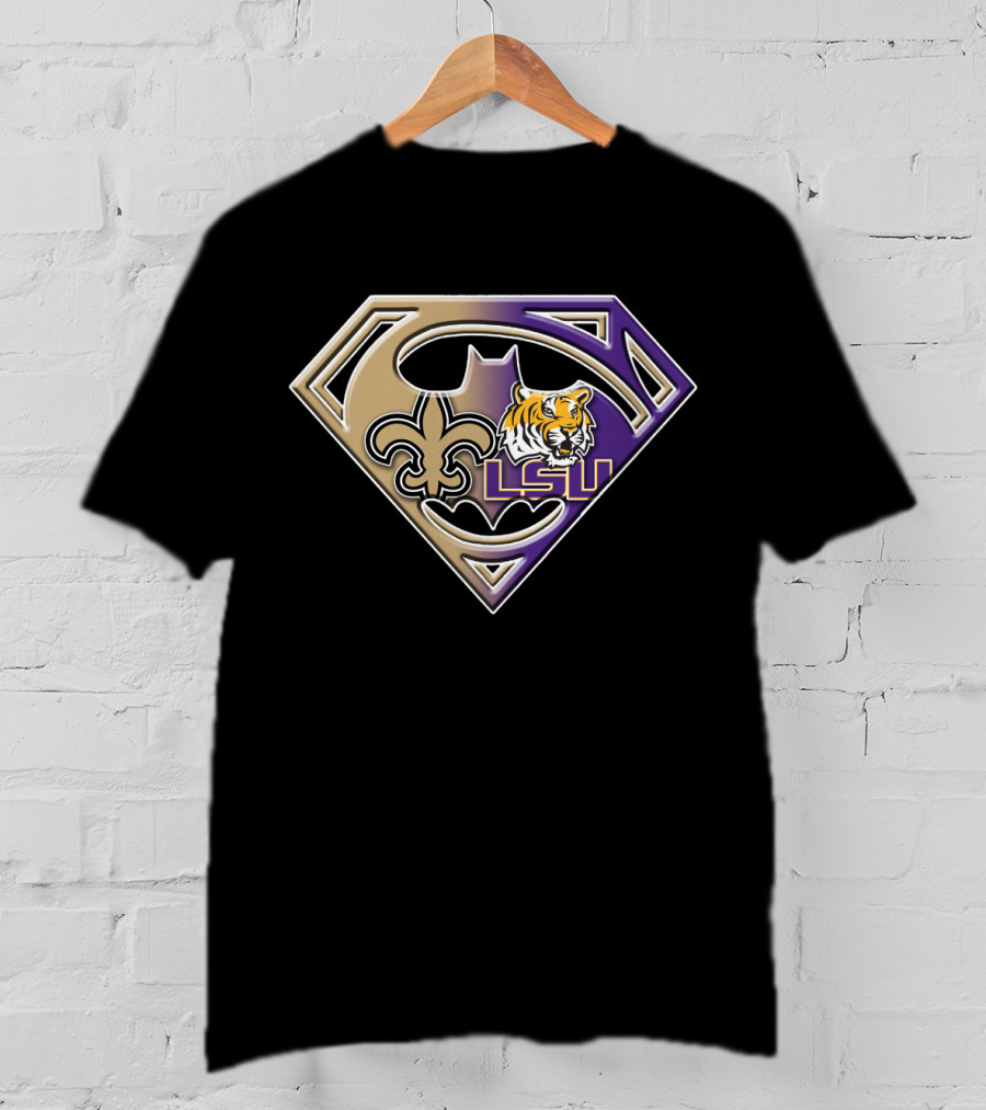 Lsu Tigers New Orleans Saints Superhero T-Shirt