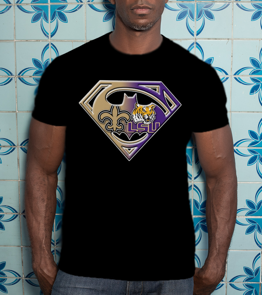 Lsu Tigers New Orleans Saints Superhero T-Shirt