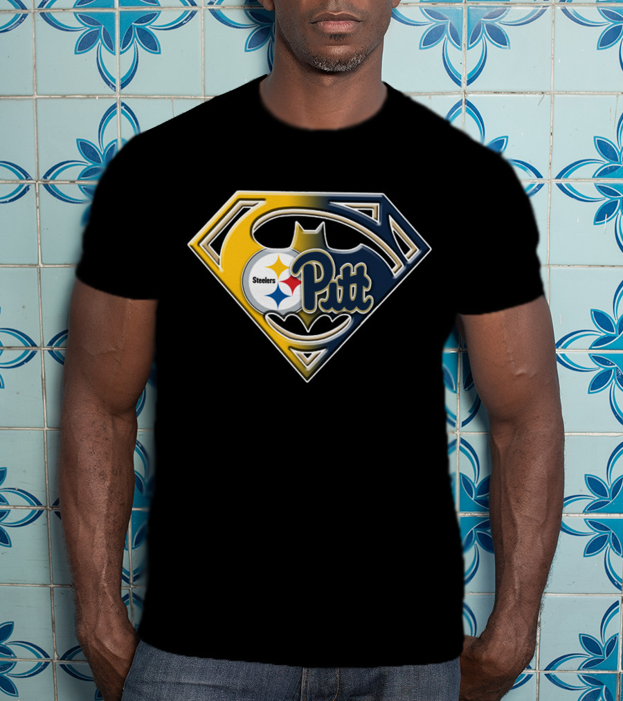 Steelers Pitt Bat Emblem Superhero Fusion T-Shirt