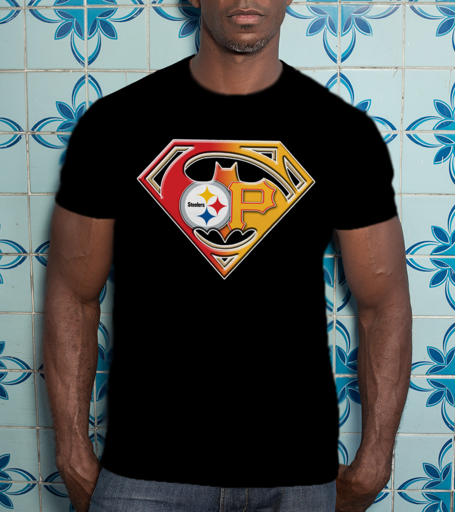 Steelers Pirates Superman Batman Logo Combo T-Shirt