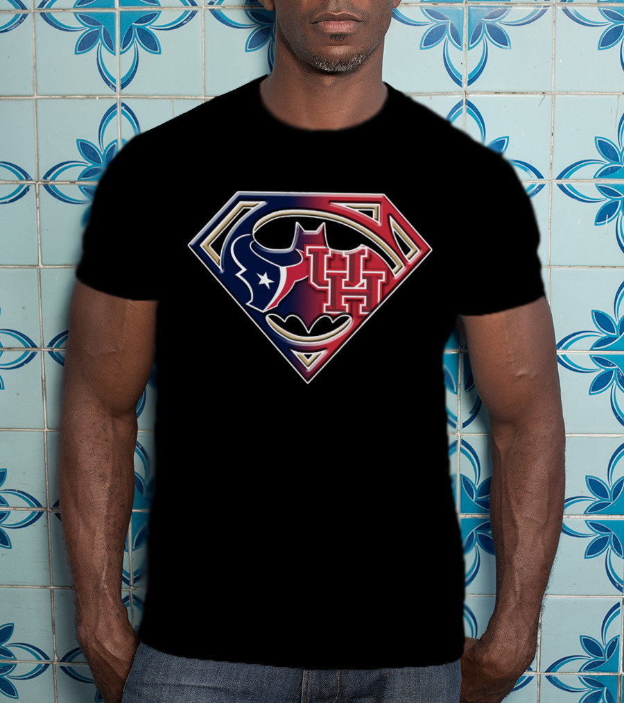 Houston Texans Uh Batman Superman Logo Bat 118 T-Shirt