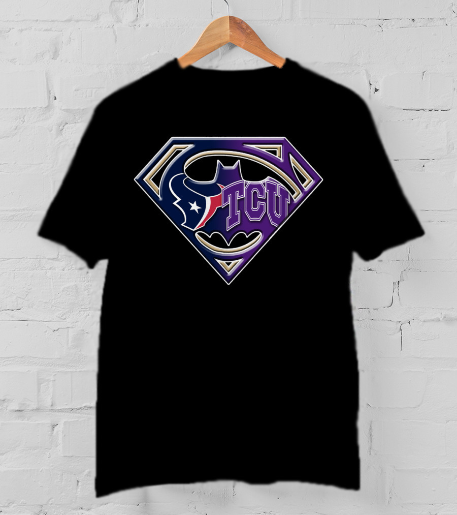 Tcu Bat 122 Texans Logo Superman Bat Symbol Fusion T-Shirt