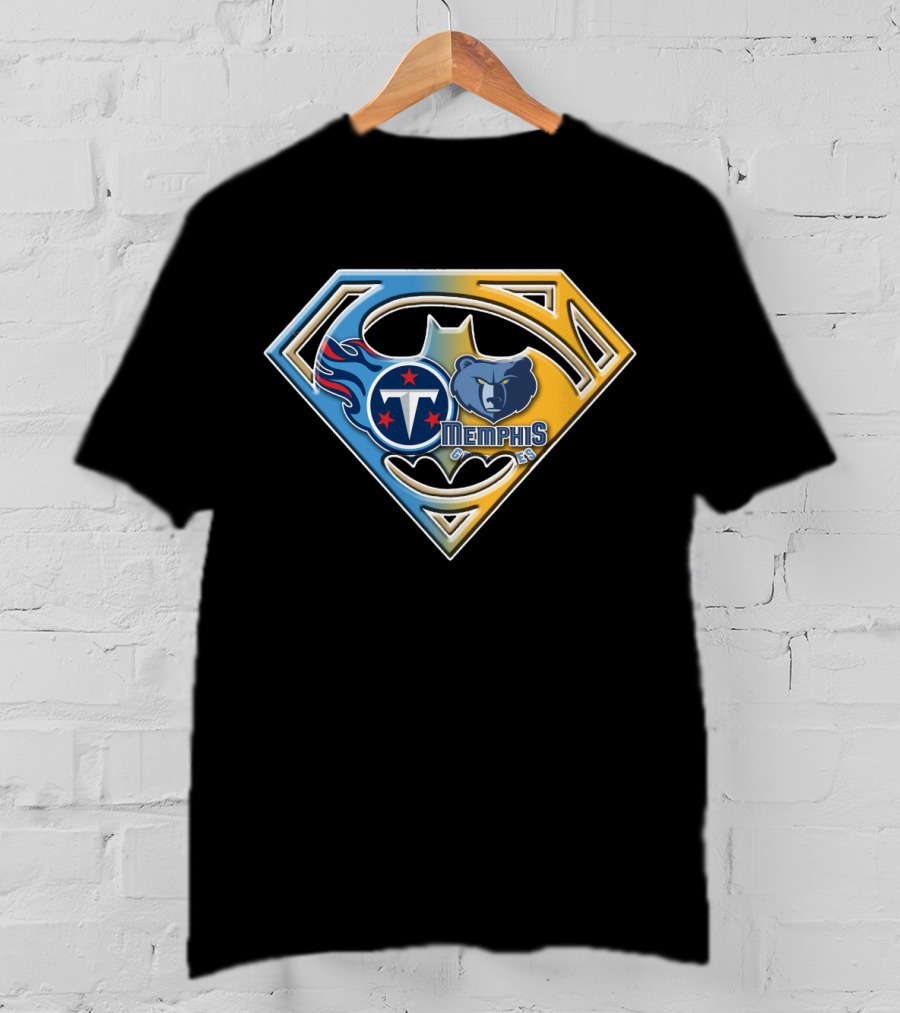 Memphis Grizzlies And Tennessee Titans Superhero Crossover Bat 128 T-Shirt