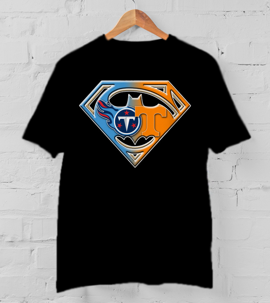 Tennessee Titans Volunteers Superman Batman T-Shirt