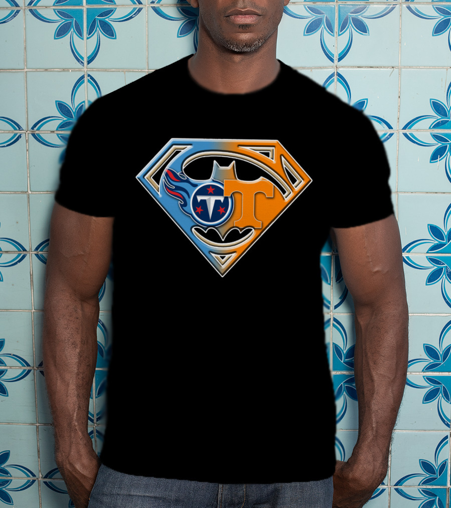 Tennessee Titans Volunteers Superman Batman T-Shirt