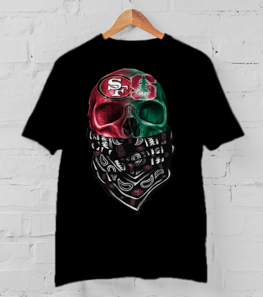 San Francisco 49ers Stanford University Skull Bandana T-Shirt