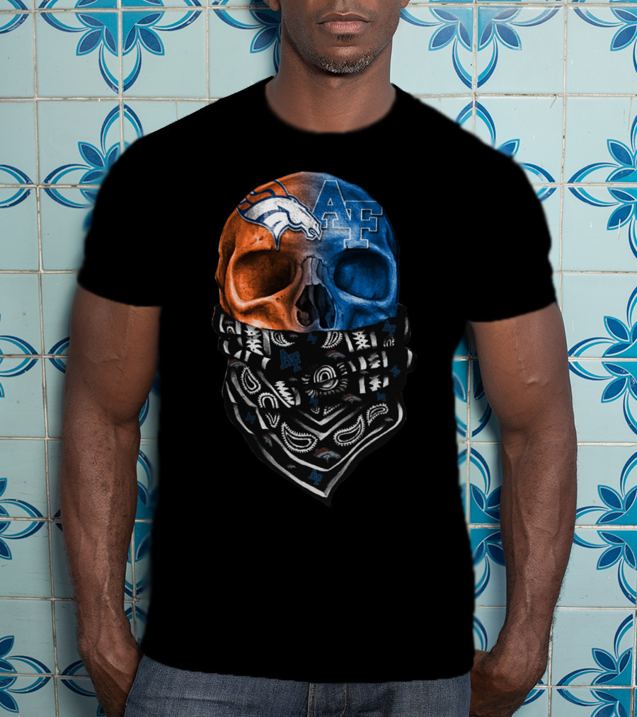 Af Broncos Skull Bandana Sku 015 T-Shirt
