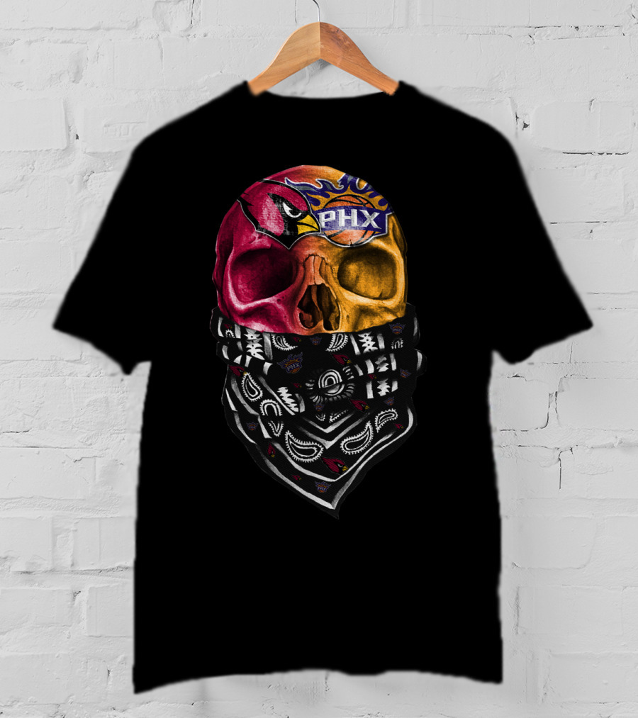 Cardinals Suns Bandana Skull T-Shirt