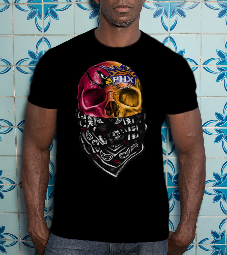 Cardinals Suns Bandana Skull T-Shirt