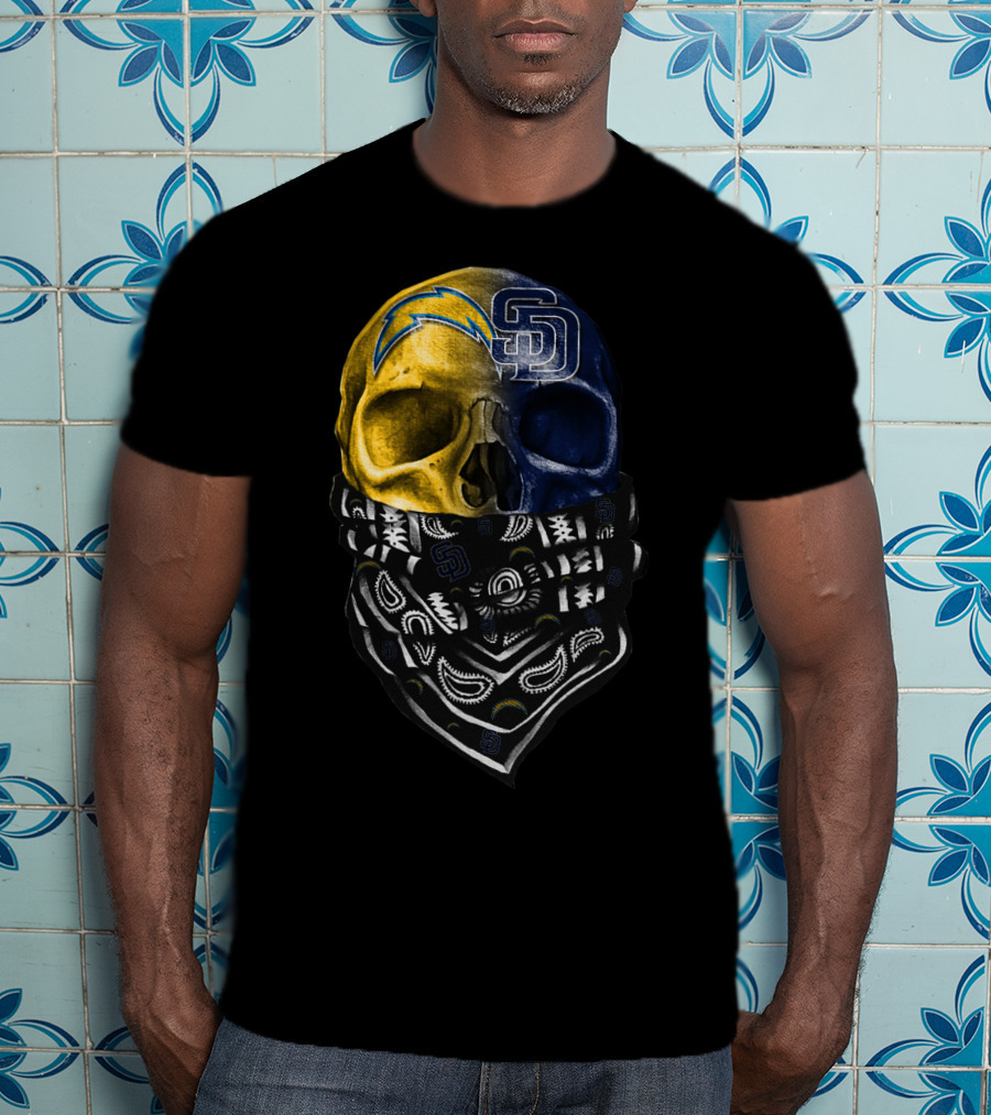 Chargers Padres Skull Bandana T-Shirt