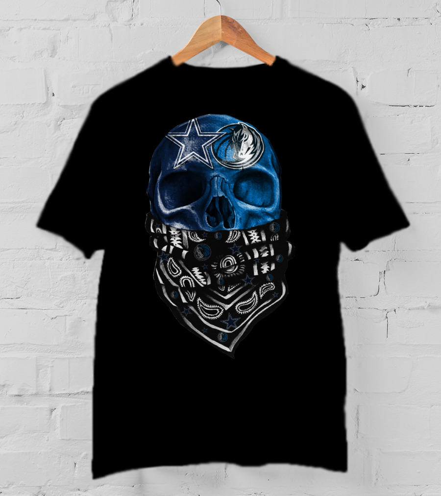 Dallas Cowboys Mavericks Skull Bandana T-Shirt
