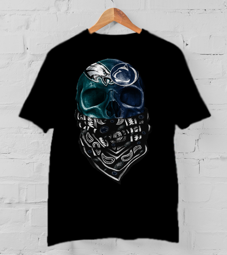 Eagles And Penn State Skull Bandana T-Shirt