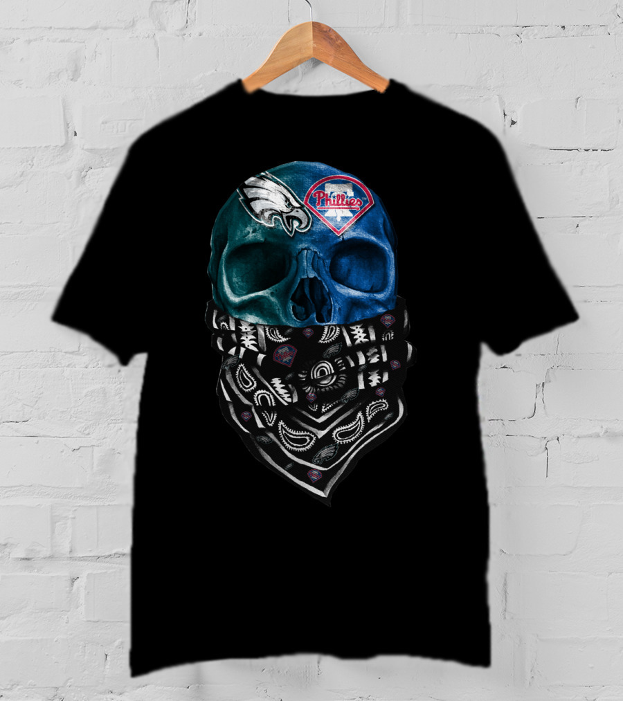 Philadelphia Eagles Phillies Skull Bandana T-Shirt