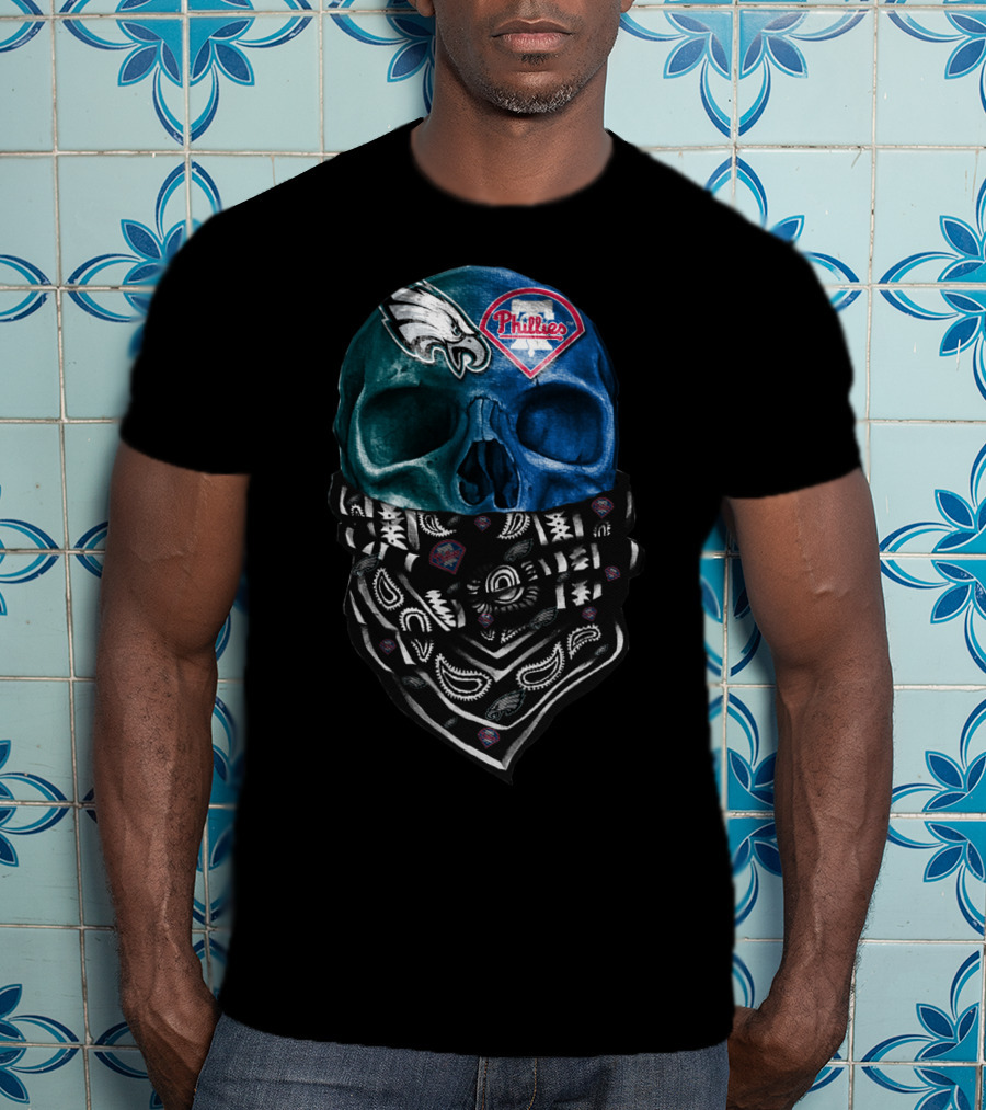 Philadelphia Eagles Phillies Skull Bandana T-Shirt