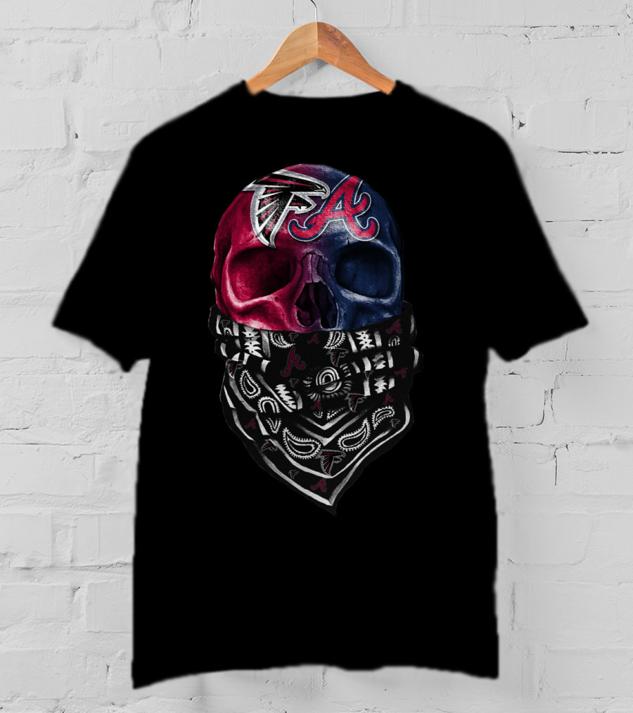 Sku 059 Atlanta Falcons Braves Skull Bandana T-Shirt