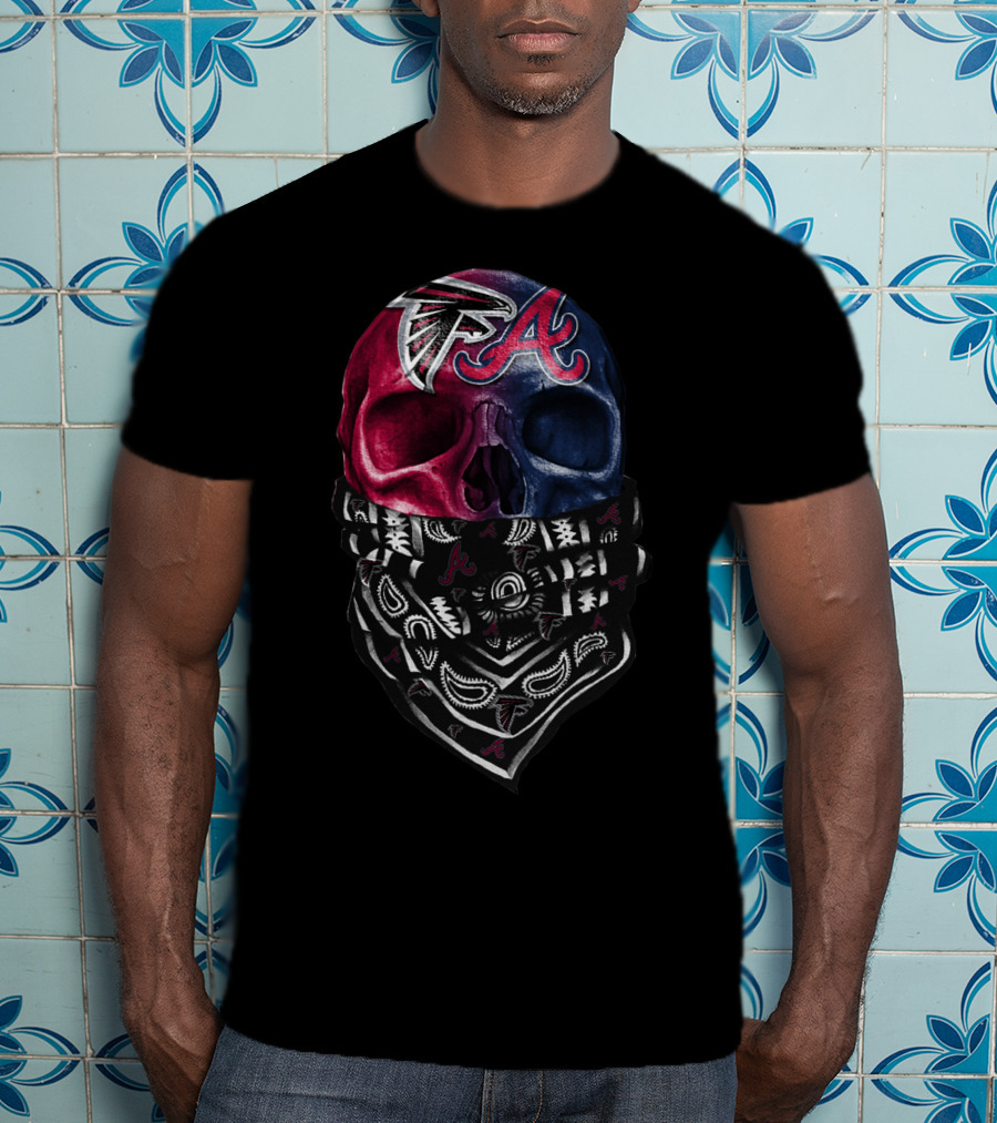Sku 059 Atlanta Falcons Braves Skull Bandana T-Shirt