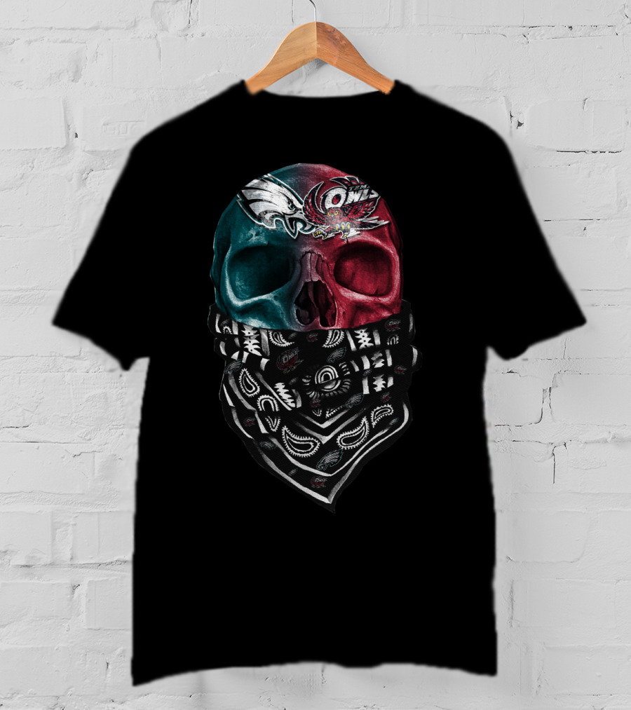 Eagles And Owls Dual Skull Bandana T-Shirt
