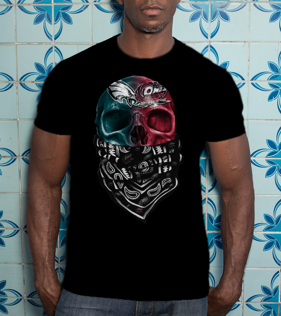 Eagles And Owls Dual Skull Bandana T-Shirt