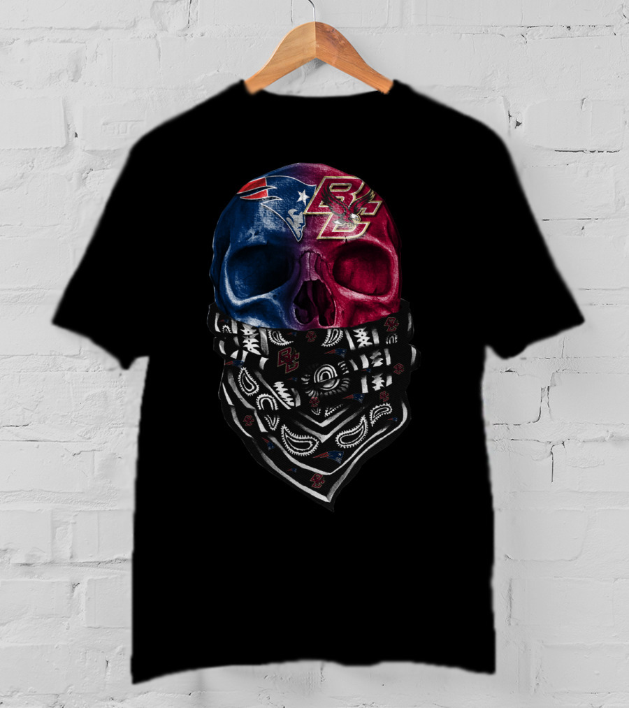 New England Patriots Bc Eagles Split Skull Bandana T-Shirt