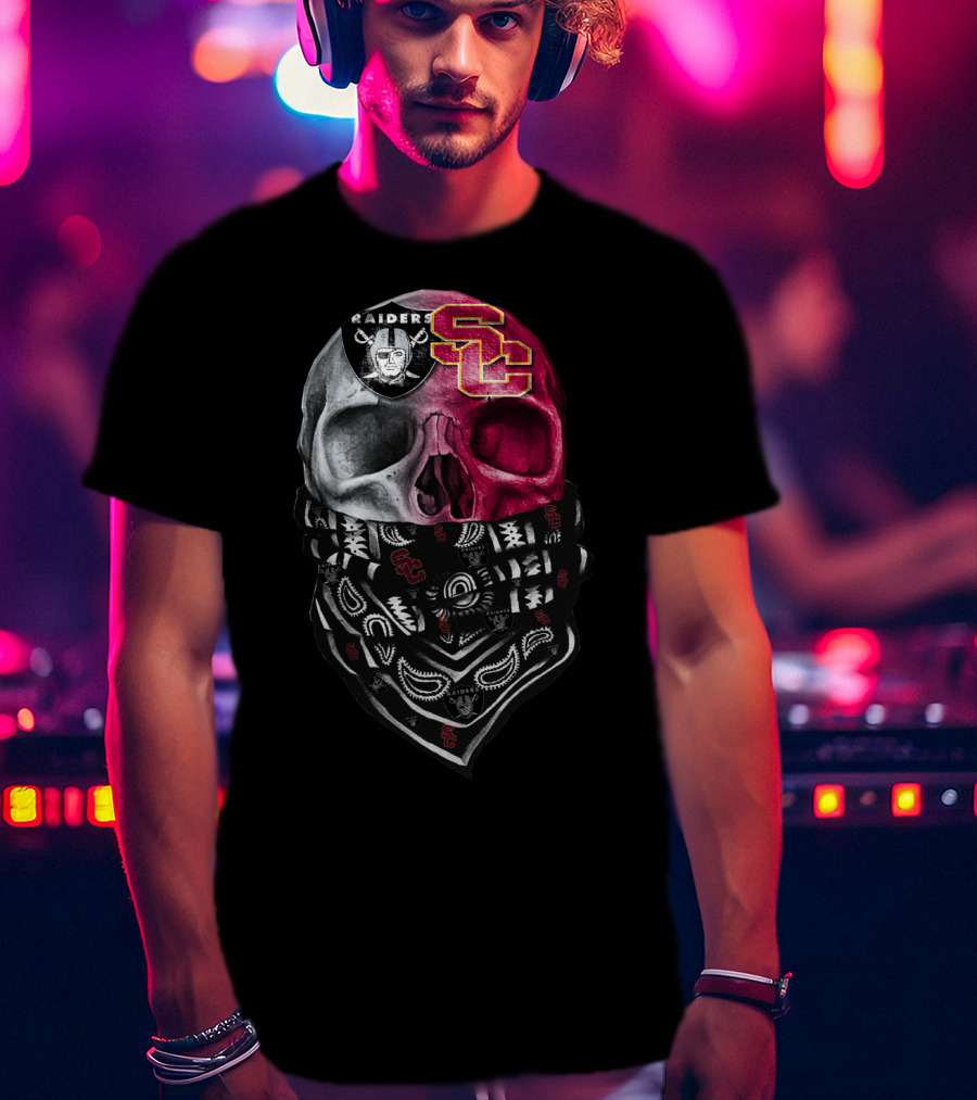 Raiders Usc Skull Bandana T-Shirt