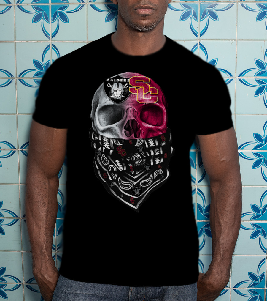 Raiders Usc Skull Bandana T-Shirt