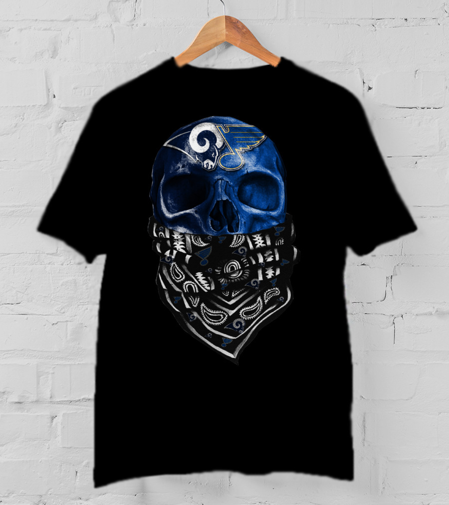 St. Louis Blues Skull Bandana T-Shirt