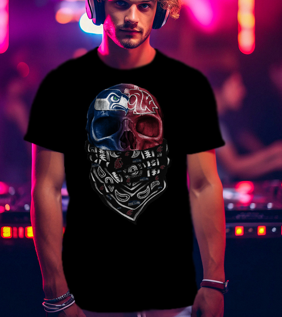 Seahawks Cougars Skull Bandana T-Shirt