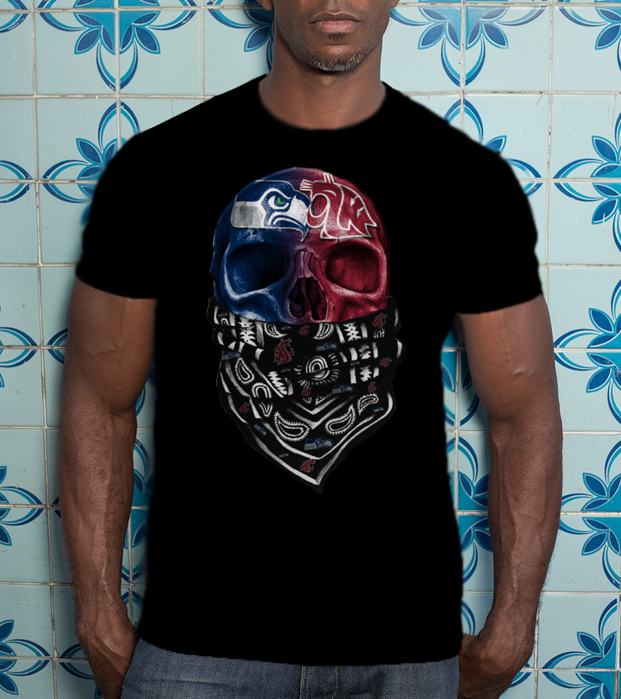 Seahawks Cougars Skull Bandana T-Shirt