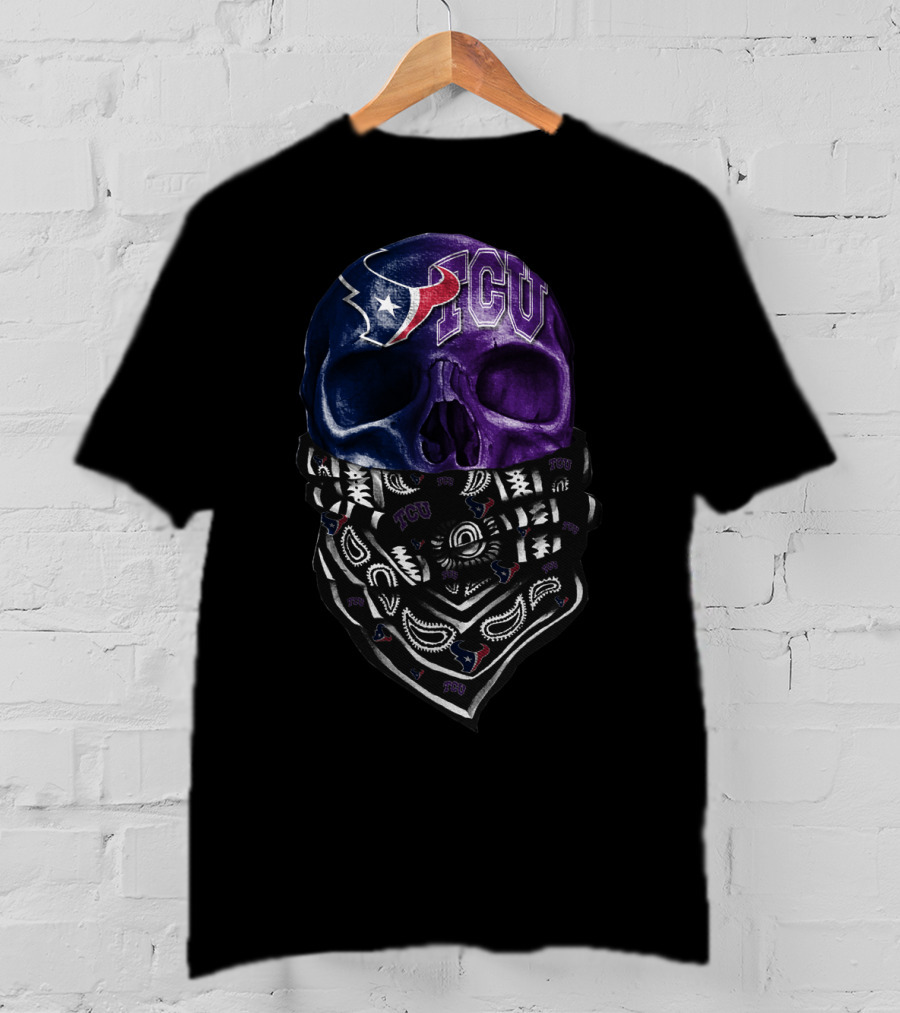 Tcu Texans Skull And Bandana T-Shirt