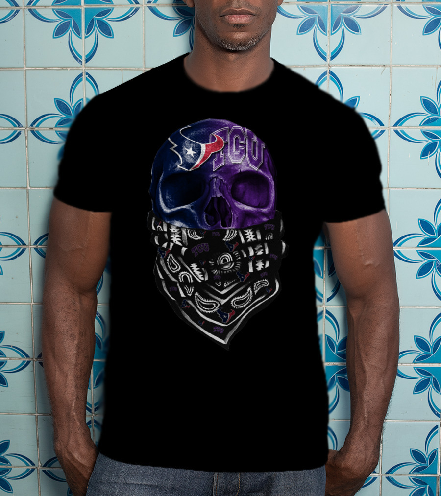 Tcu Texans Skull And Bandana T-Shirt