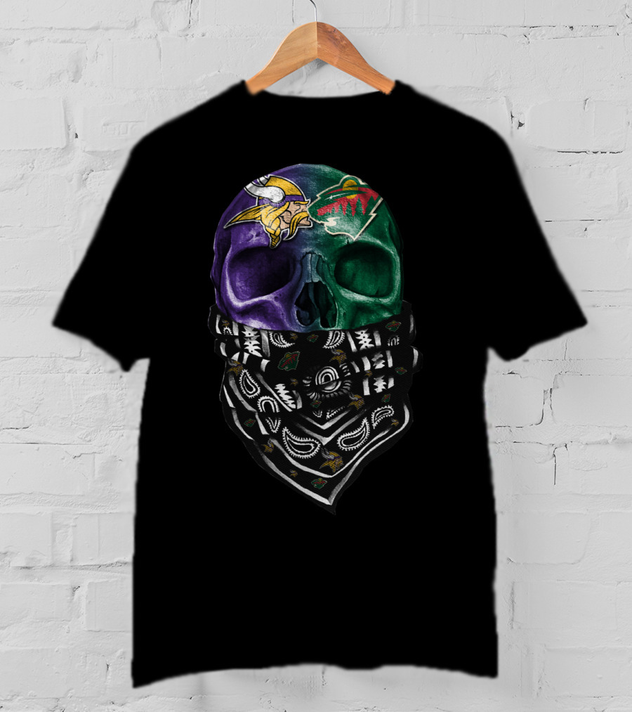 Minnesota Vikings Wild Skull Bandana T-Shirt