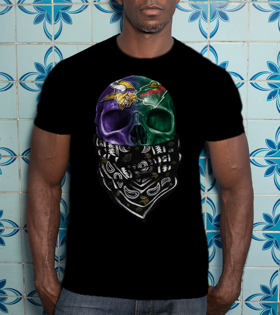 Minnesota Vikings Wild Skull Bandana T-Shirt