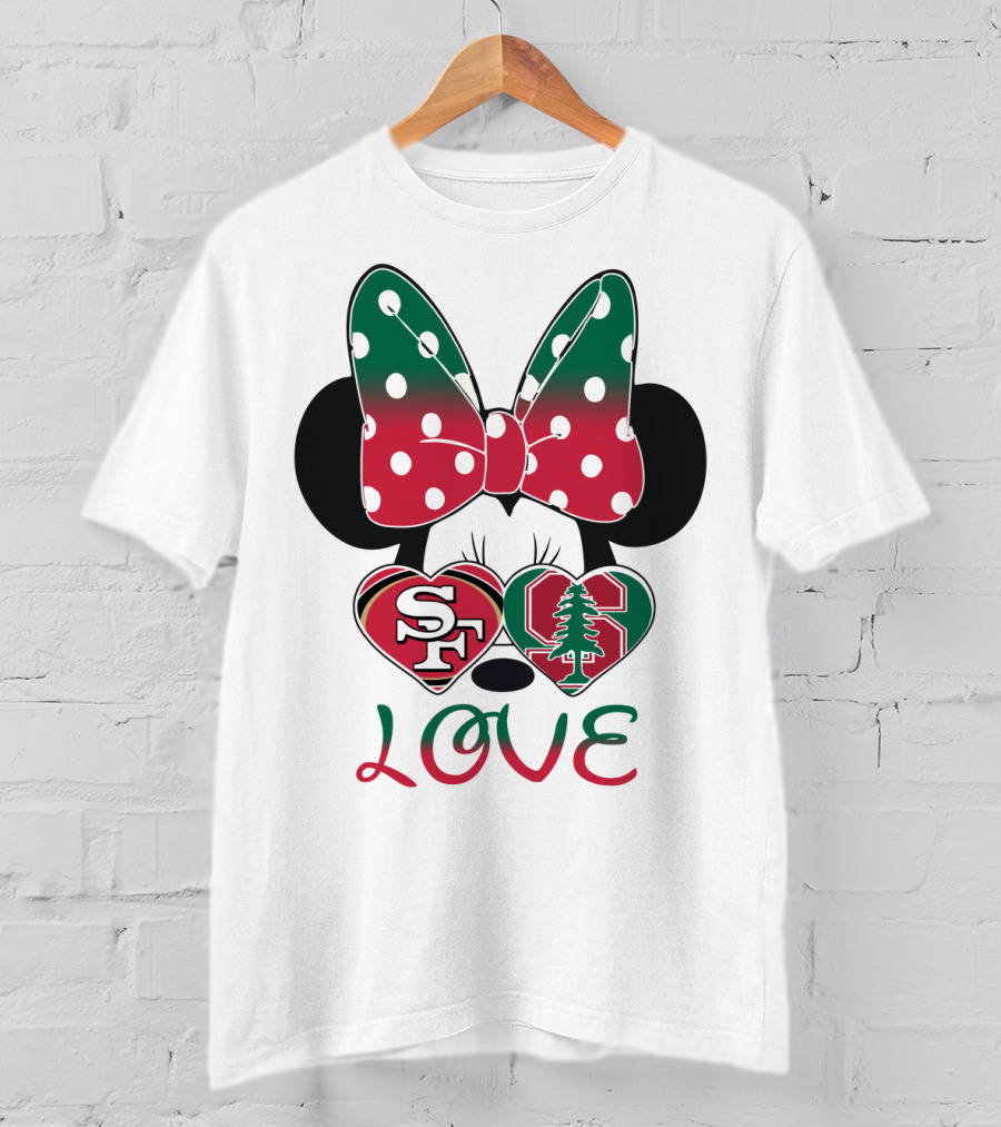 San Francisco 49ers Stanford Cardinal Minnie Mouse Love T-Shirt