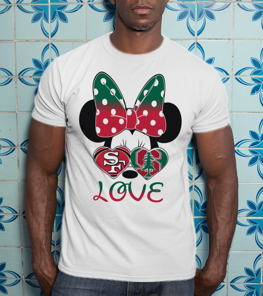 San Francisco 49ers Stanford Cardinal Minnie Mouse Love T-Shirt