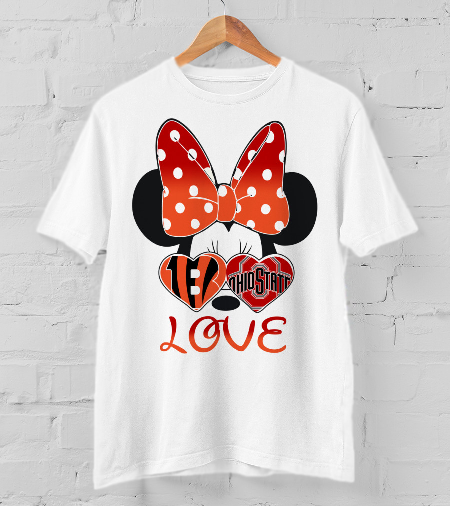 Minnie Mouse Bengals Ohio State Love T-Shirt