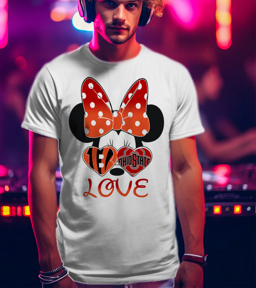 Minnie Mouse Bengals Ohio State Love T-Shirt