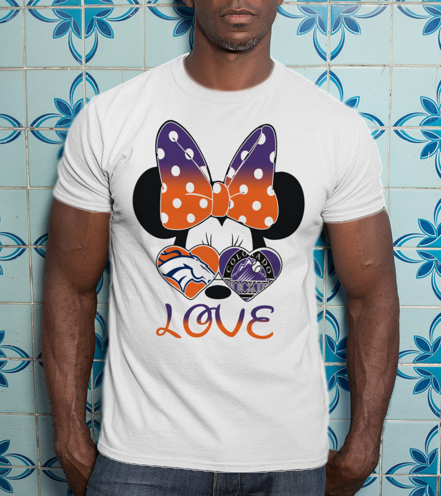 Minnie Mouse Colorado Rockies Denver Broncos Love T-Shirt