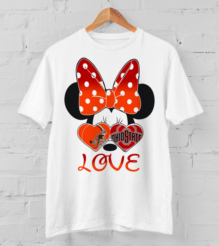 Mic 023 Minnie Mouse Love Cleveland Browns Ohio State T-Shirt
