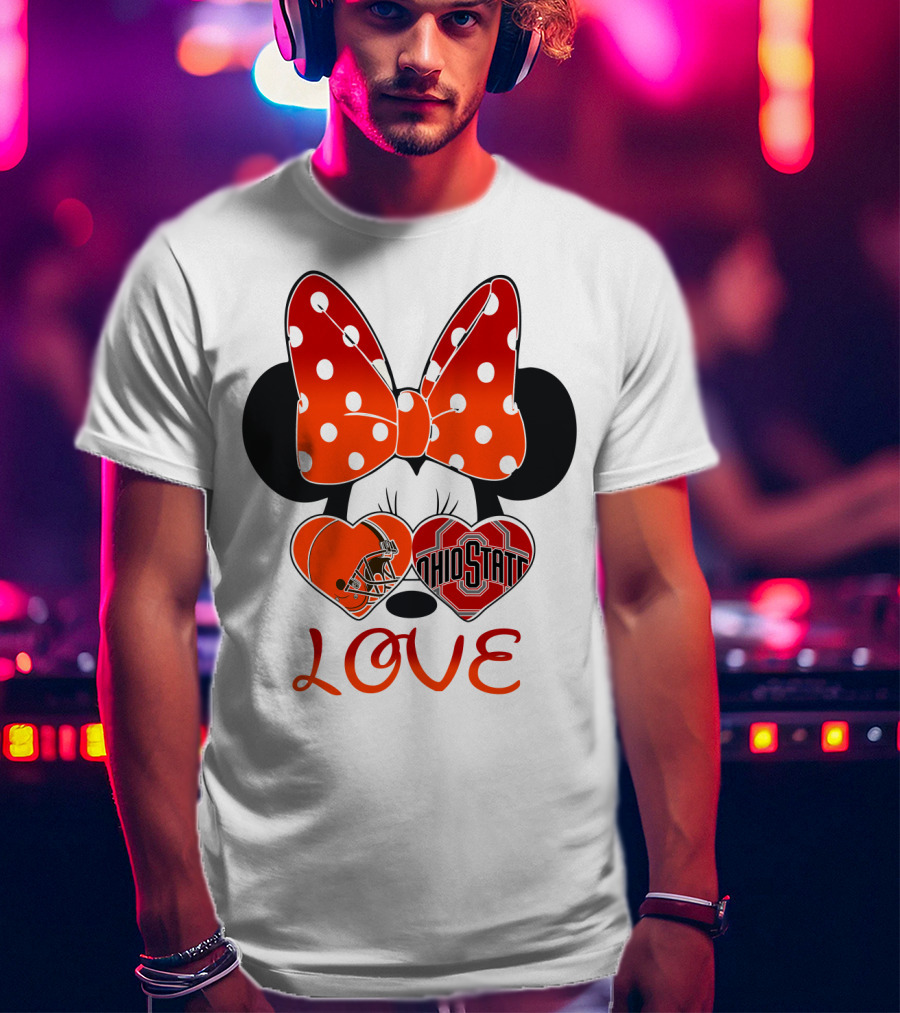Mic 023 Minnie Mouse Love Cleveland Browns Ohio State T-Shirt