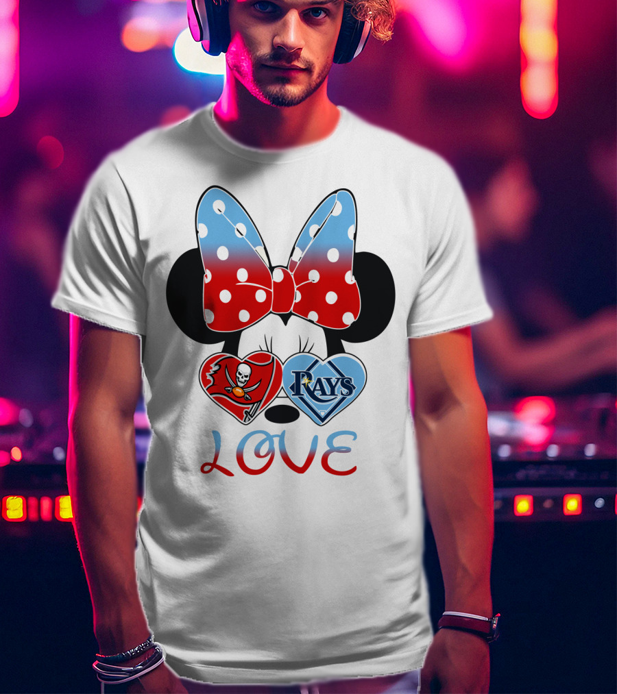 Minnie Mouse Love Tampa Bay Buccaneers Rays T-Shirt